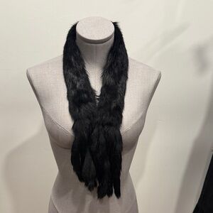 Elegant Black rabbit Fur Scarf